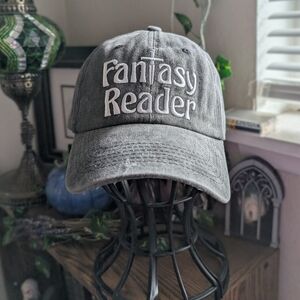 Embroidered Fantasy Reader Dad Hat in Charcoal Gray